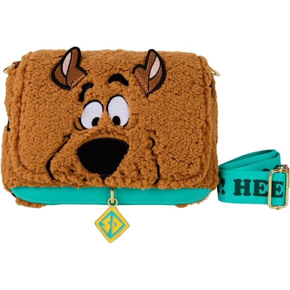 Scooby-Doo Sherpa Crossbody Bag Womens Faux Leather Adjustable Straps